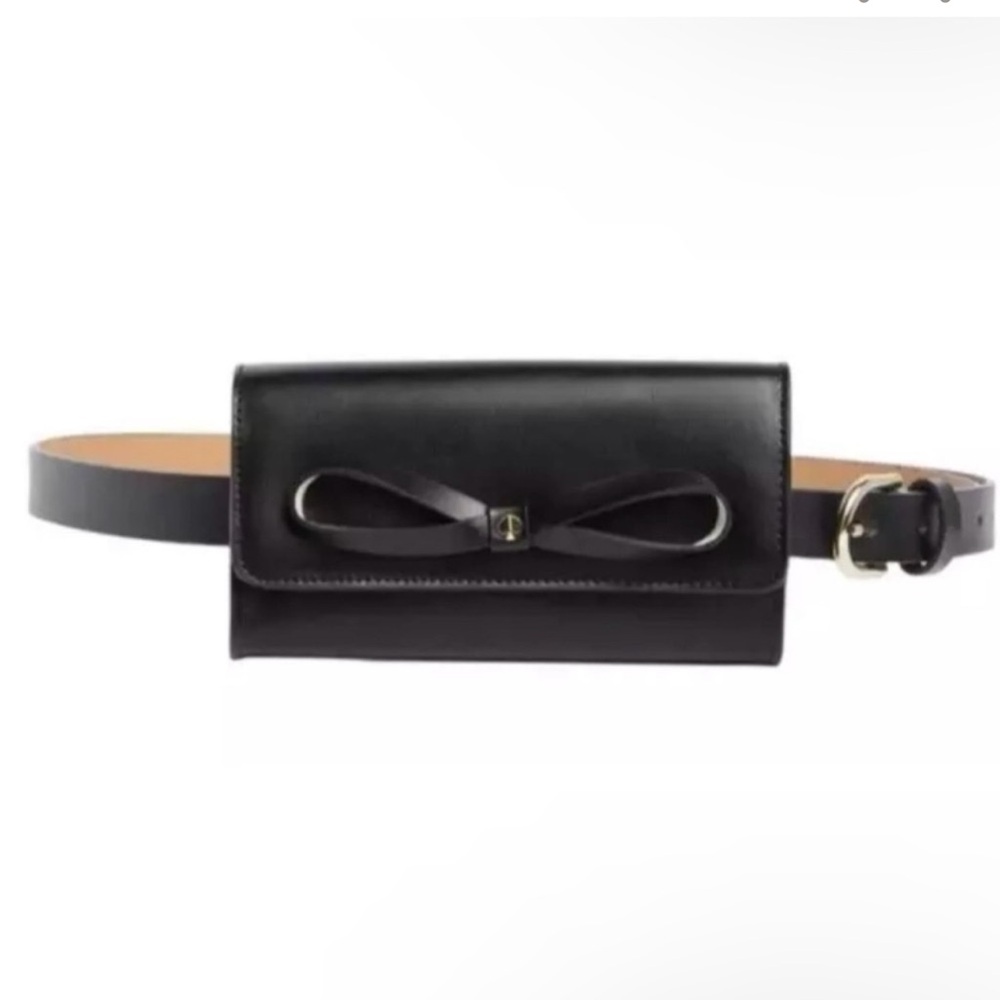 Kate Spade Black Bow Leather Belt Bag S/M